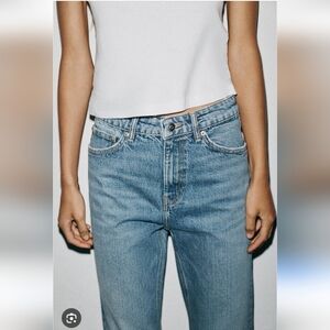 Zara Blue Ankle Cropped Slim Fit Stretch Jeans - Size 2 Great Condition